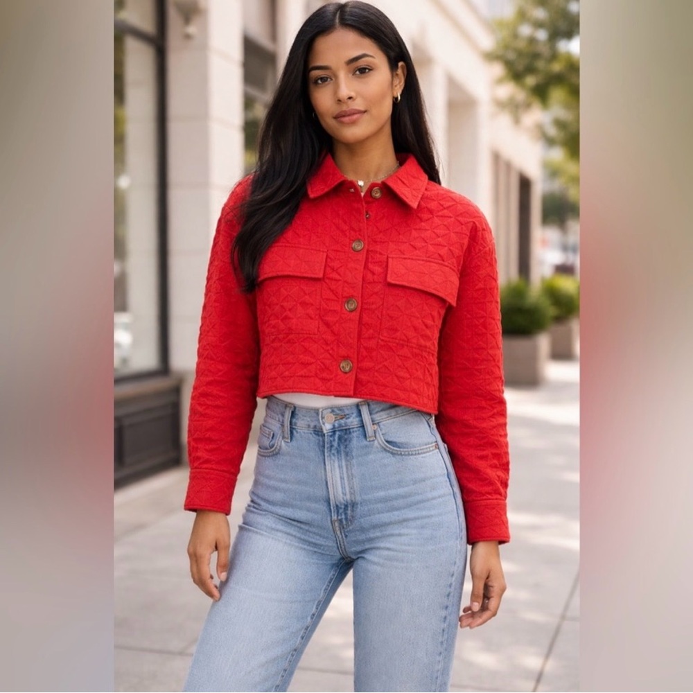 NWT Buckle Privy Baked Apple Cropped Textured jacket - Picture 2 of 8